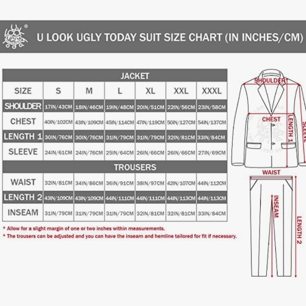'YOU LOOK UGLY TODAY' Men's Funny Christmas Costume Tuxedo Suit - Size XS - Picture 16 of 16